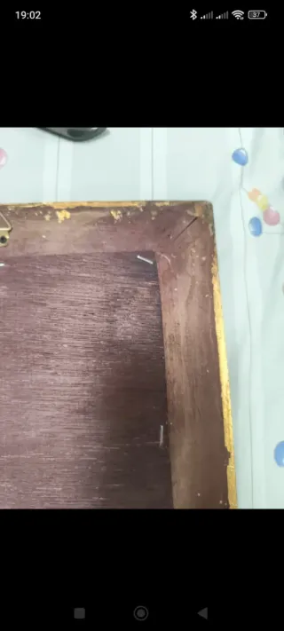 2 Cuadros Antiguos Madera y Marmolina