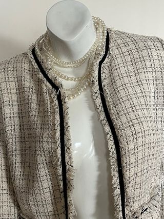 Blazer Zara Tweed Corte Peplum Nuevo