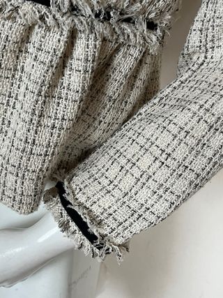 Blazer Zara Tweed Corte Peplum Nuevo