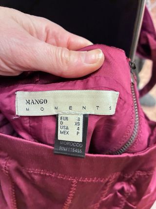 Vestido Mango Talla S granate