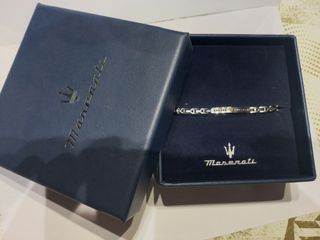 Bracciale Maserati Uomo Acciaio Nero Argento