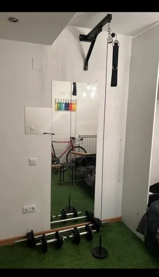 Kit Gimnasio Mancuernas, barras, poleas y mas leer