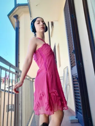 romantic flowers Pink dress