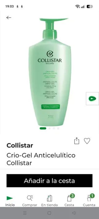 Anticelulítico Collistar Gel Criogénico  400ml