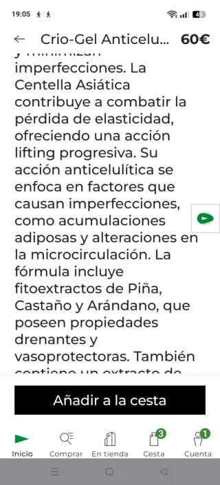 Anticelulítico Collistar Gel Criogénico  400ml