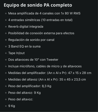 Amplificador PA Thomann 4080 160W