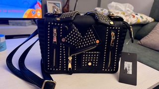 Bolso Negro Tachuelas plateadas