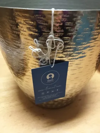 Pack 2 Jarrones Aluminio Dorado 23x23x22