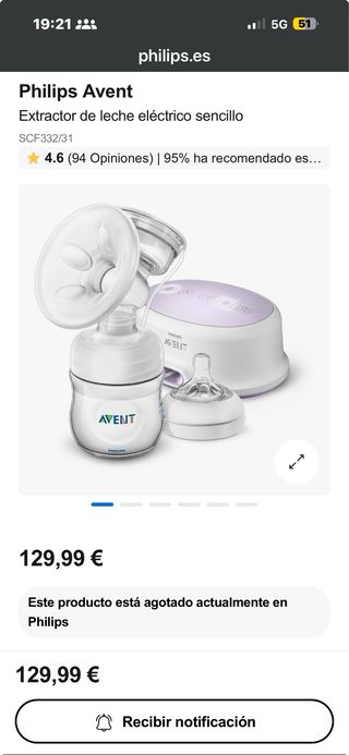 Sacaleches Avent Philips Eléctrico