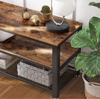 Mueble TV rústico industrial 3 estantes