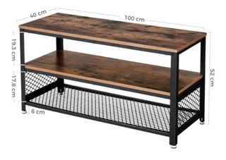 Mueble TV rústico industrial 3 estantes