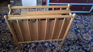 Cuna madera vintage plegable, alemana, de 1978