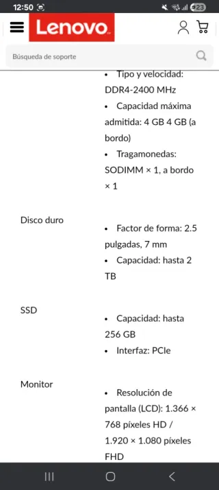 Portátil Lenovo  modelo Ideapad 3305-15ARR