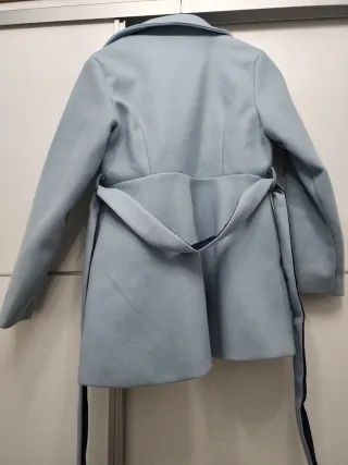 Abrigo paño azul celeste