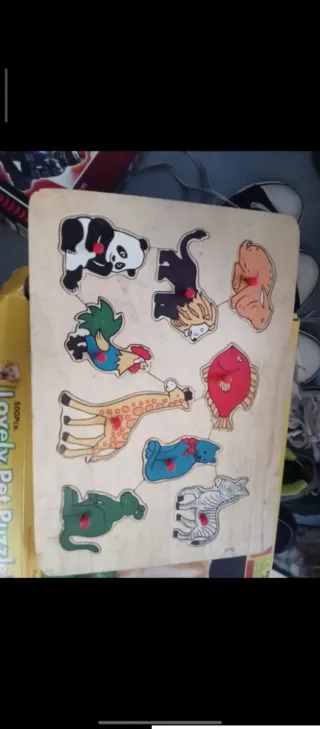 Puzzle madera animales educativos