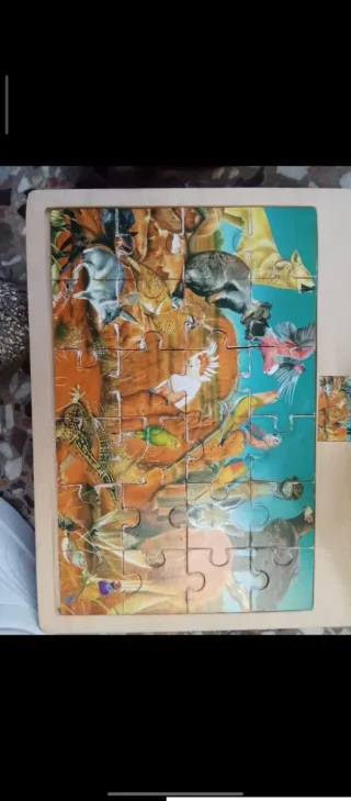 Puzzle madera animales educativos