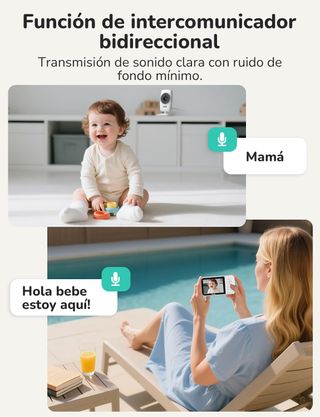 CÁMARA VIGILANCIA BEBÉ 3.2" HD VOX VISIÓN NOCTURNA