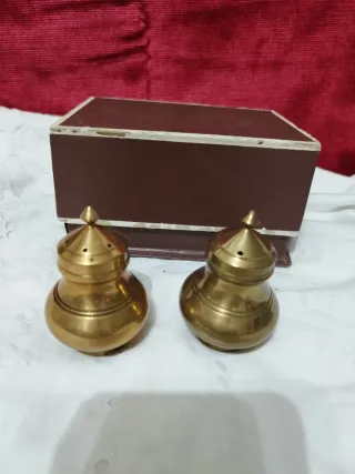 Set 2 saliera e pepe in ottone vintage