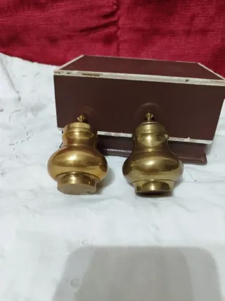 Set 2 saliera e pepe in ottone vintage