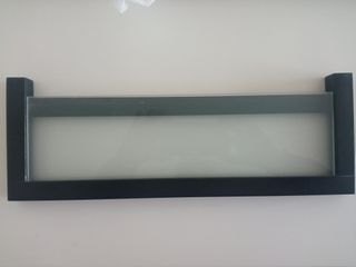 Estante cristal y madera, color wengué