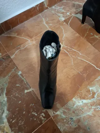 Botines de piel tacón alto 7 cm