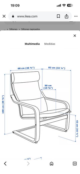 Poltrona Poäng e poggiapiedi in pelle nuova