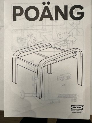 Poltrona Poäng e poggiapiedi in pelle nuova