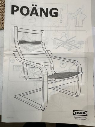 Poltrona Poäng e poggiapiedi in pelle nuova