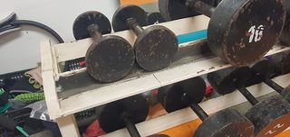 Rack + 260 kg Mancuernas Hierro Macizo
