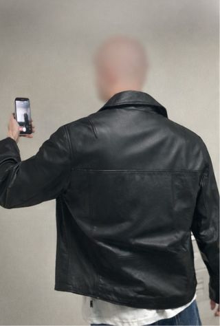 Cazadora Piel Biker Zara Negra