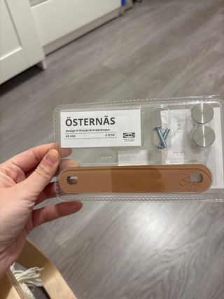 Tiradores ÖSTERNÄS IKEA Cuero Marrón y Plata