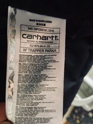 Parka Carhartt WIP Trapper Talla XS negociable