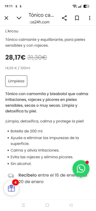 Tónico Alan Coar Pieles Sensibles 200ml