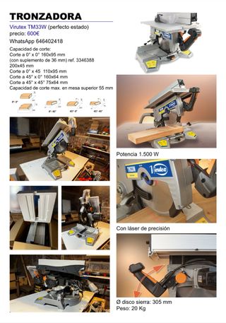 Tronzadora Virutex TM33W