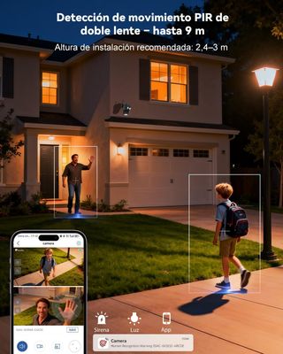CÁMARA VIGILANCIA SOLAR DOBLE LENTE WIFI 10400mAh