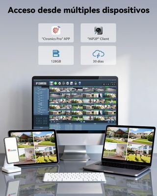 CÁMARA VIGILANCIA SOLAR DOBLE LENTE WIFI 10400mAh
