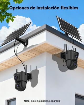 CÁMARA VIGILANCIA SOLAR DOBLE LENTE WIFI 10400mAh