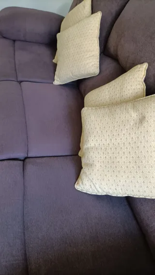 Sofá reclinable eléctrico berenjena