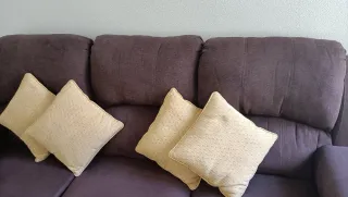 Sofá reclinable eléctrico berenjena