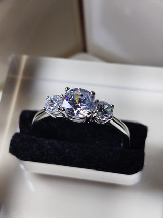 Anillo Moissanita Trilogy 1.6CT Plata 925