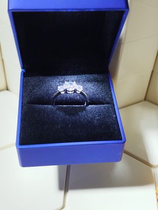 Anillo Moissanita Trilogy 1.6CT Plata 925