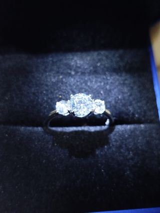 Anillo Moissanita Trilogy 1.6CT Plata 925