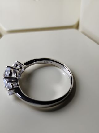Anillo Moissanita Trilogy 1.6CT Plata 925