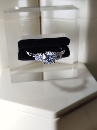 Anillo Moissanita Trilogy 1.6CT Plata 925