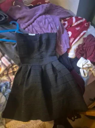 Vestido Negro Elegante Palabra de Honor