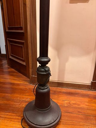 Lámpara de pie tela y madera