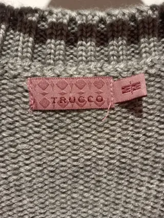 Chaleco punto y pelo gris/marrón