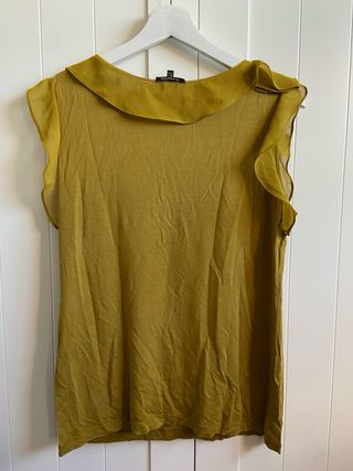 Blusa de Massimo Dutti verde oliva