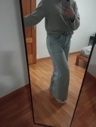 Pantalones vaqueros anchos mujer