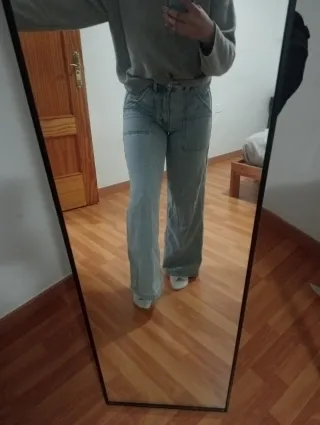 Pantalones vaqueros anchos mujer